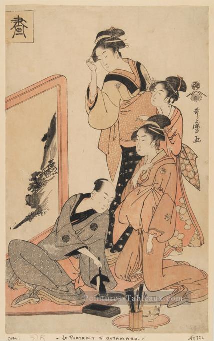 Les quatre vertus Kitagawa Utamaro japonais Peintures à l'huile